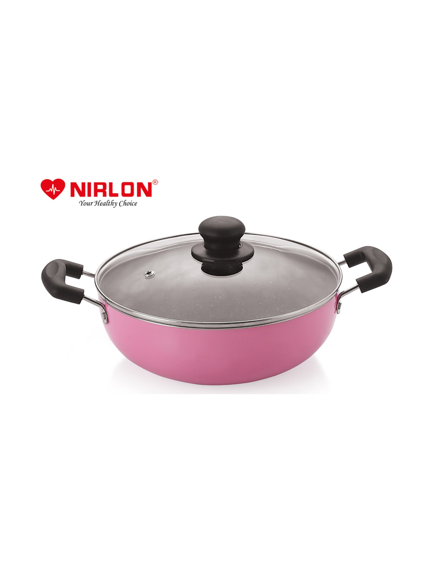 Nirlon Non-Stick Pink Aluminium Orchid Granite Cookware Combo Gift - Set of 7 Piece
