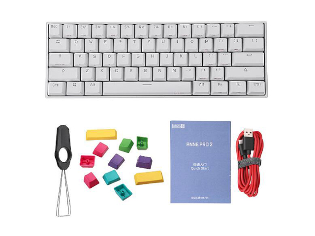 Anne Pro 2 60% Mechanical Keyboard Wired/Wireless Dual Mode Full RGB Double Shot PBT - Brown Switch