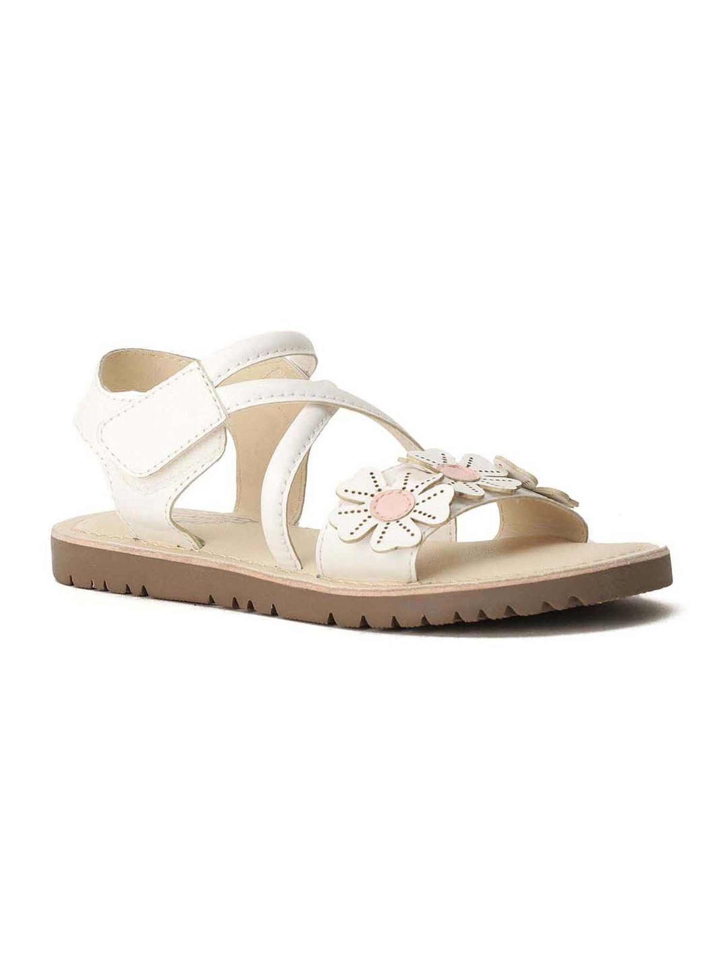 Bubblegummers by Bata Kids White & Pink Cross Strap Sandals