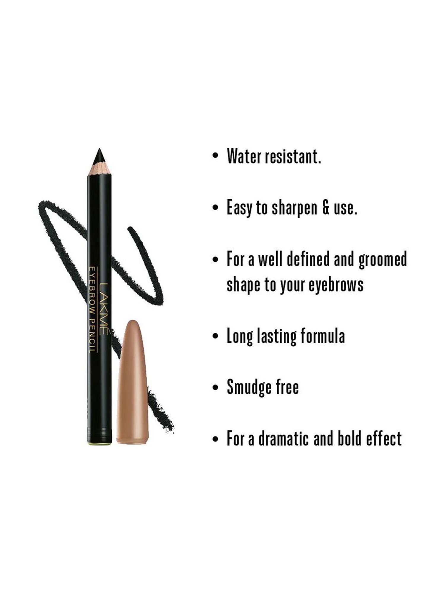Lakme Eyebrow Pencil Black - 2 gm