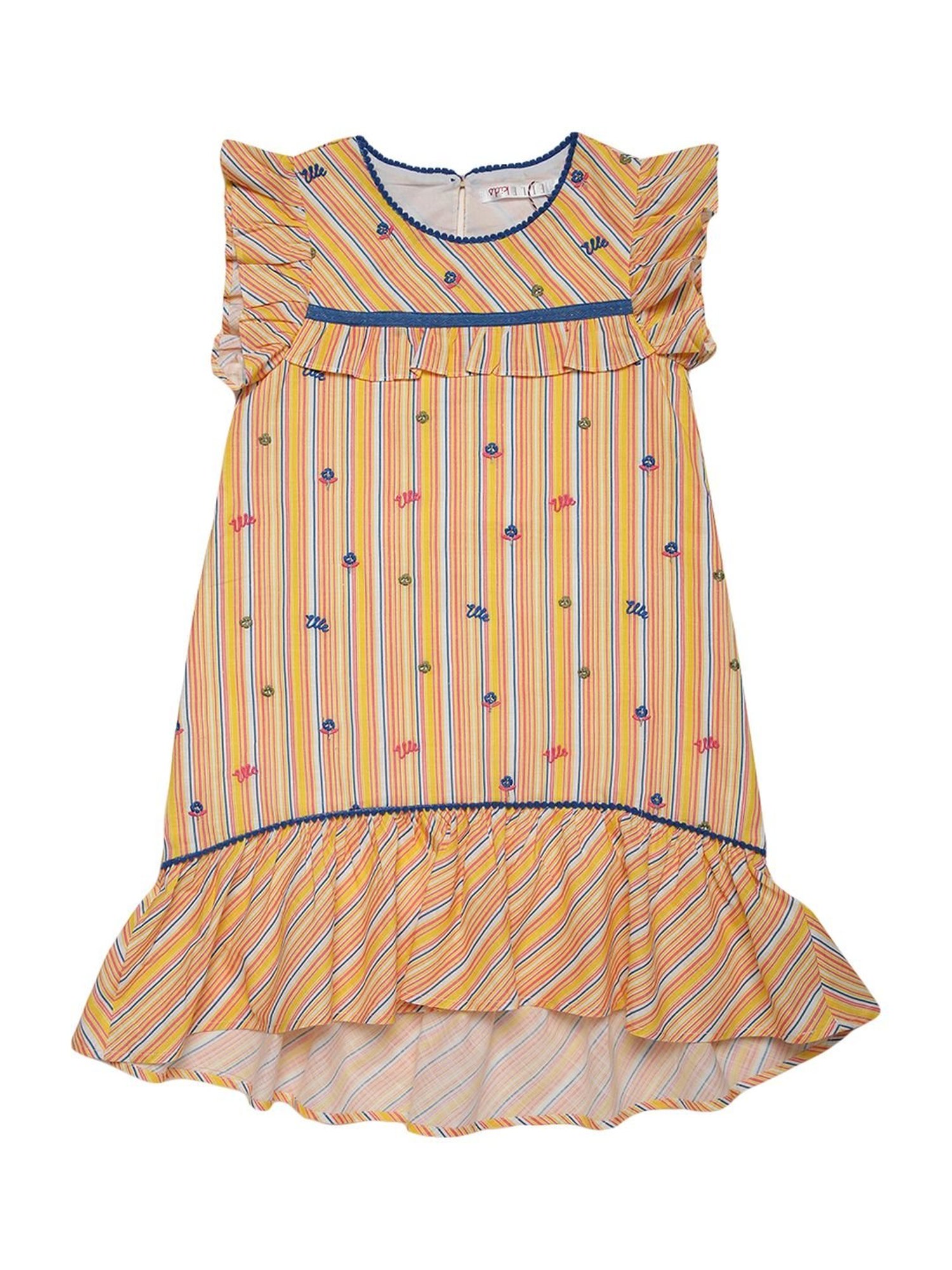 Elle Kids Multicolor Cotton Printed Dress