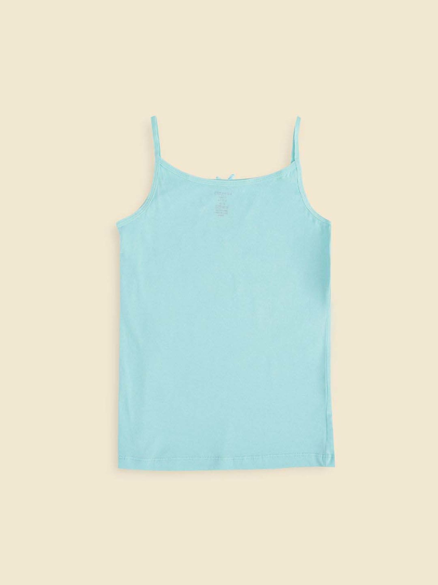 Pantaloons Junior White & Blue Cotton Printed Camisole