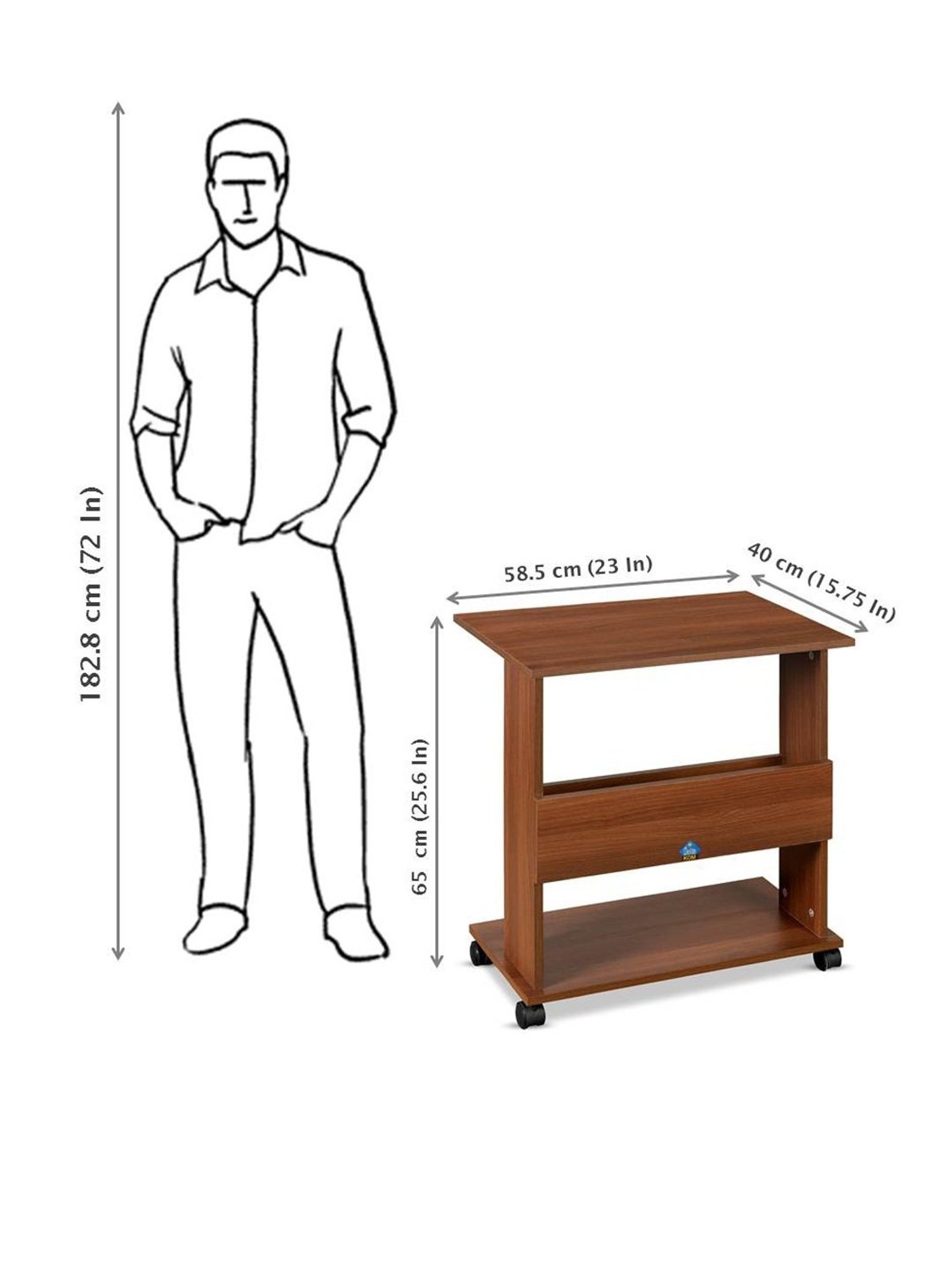 Delite Kom Amigo Acacia Dark Beige Engineered Wood Free Standing Study Table