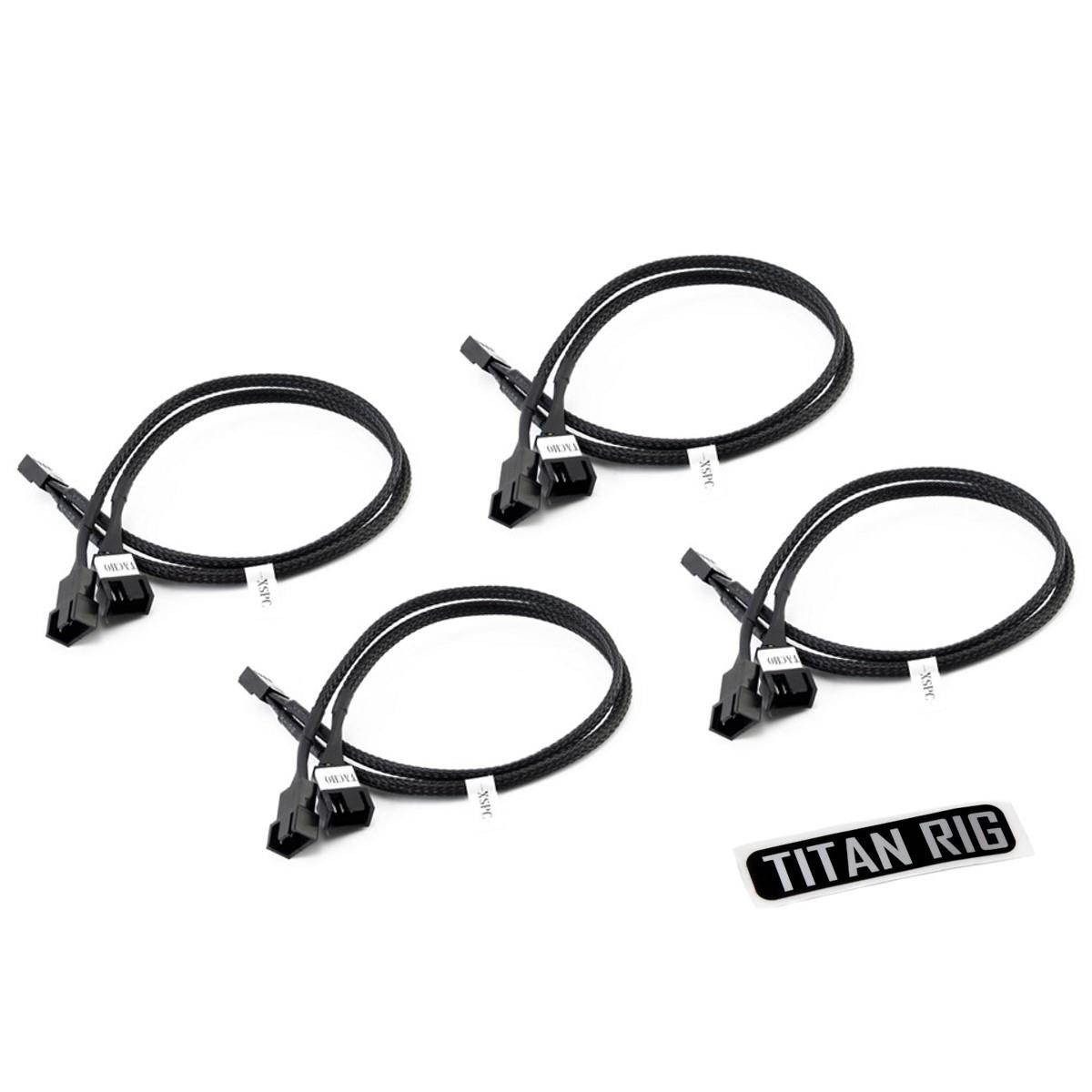 XSPC PWM Twin Splitter Cable, 30cm, Black, 4-pack