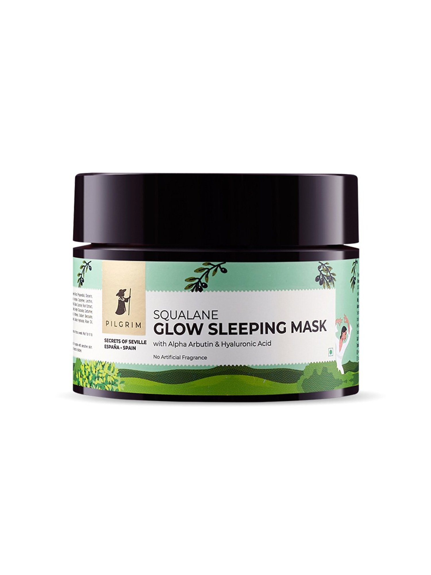 Pilgrim Squalane (Plant) Glow Sleeping Mask with Alpha Arbutin & Hyaluronic Acid - 50 gm