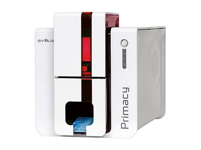 Evolis - PM1H0000LD - Evolis, Primacy Dual Sided Printer With Lcd Screen, Red Trim