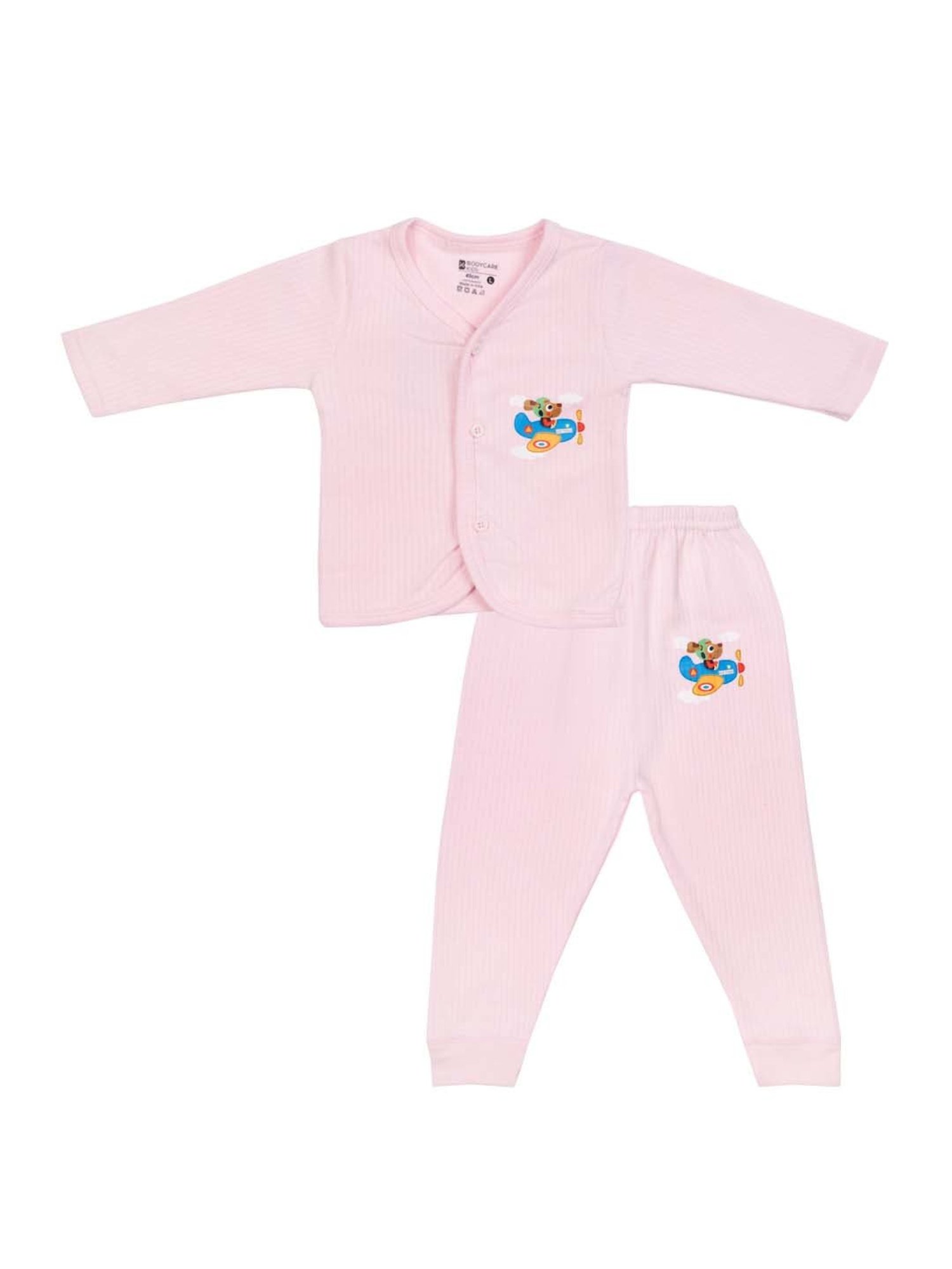 Bodycare Kids Pink Printed Full Sleeves Thermal Set