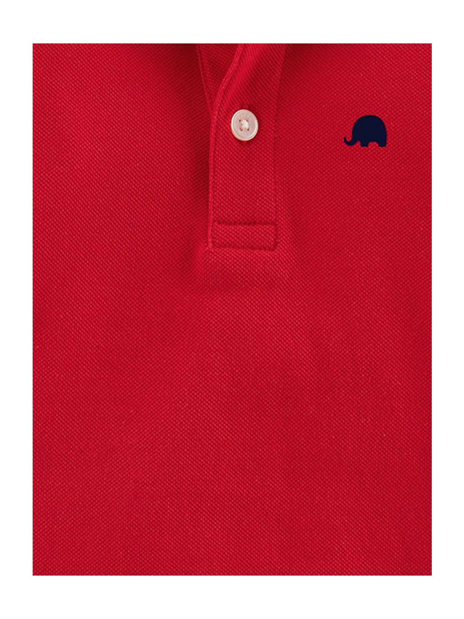 Zeezeezoo Kids Red Polo Elephant Printed Onesie