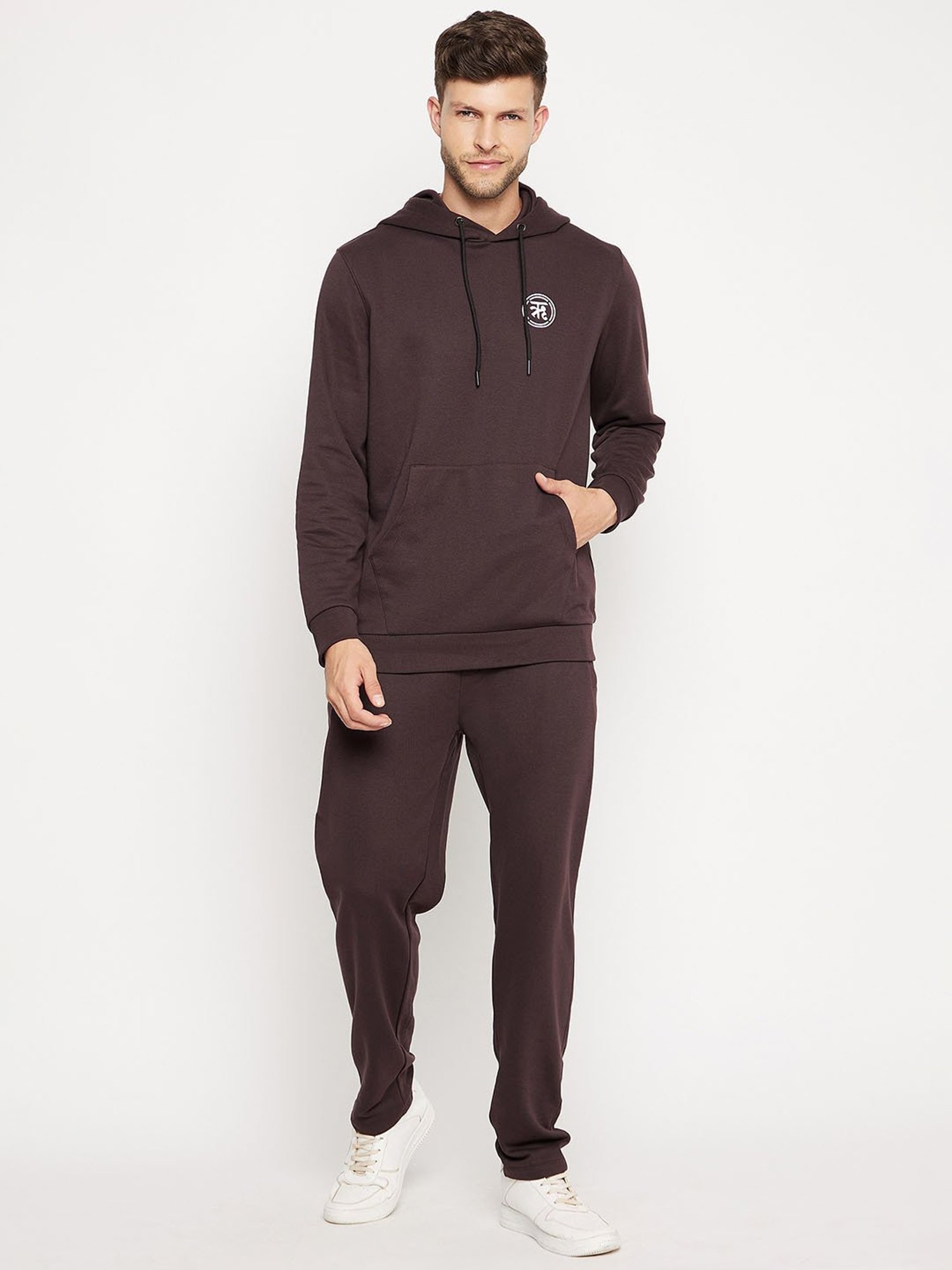 EDRIO Brown Regular Fit Tracksuit
