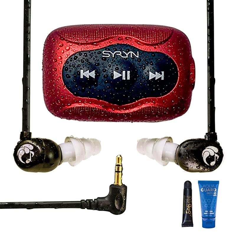 Flip Headphones and 8 GB SYRYN Waterproof MP3 Player with Shuffle Feature