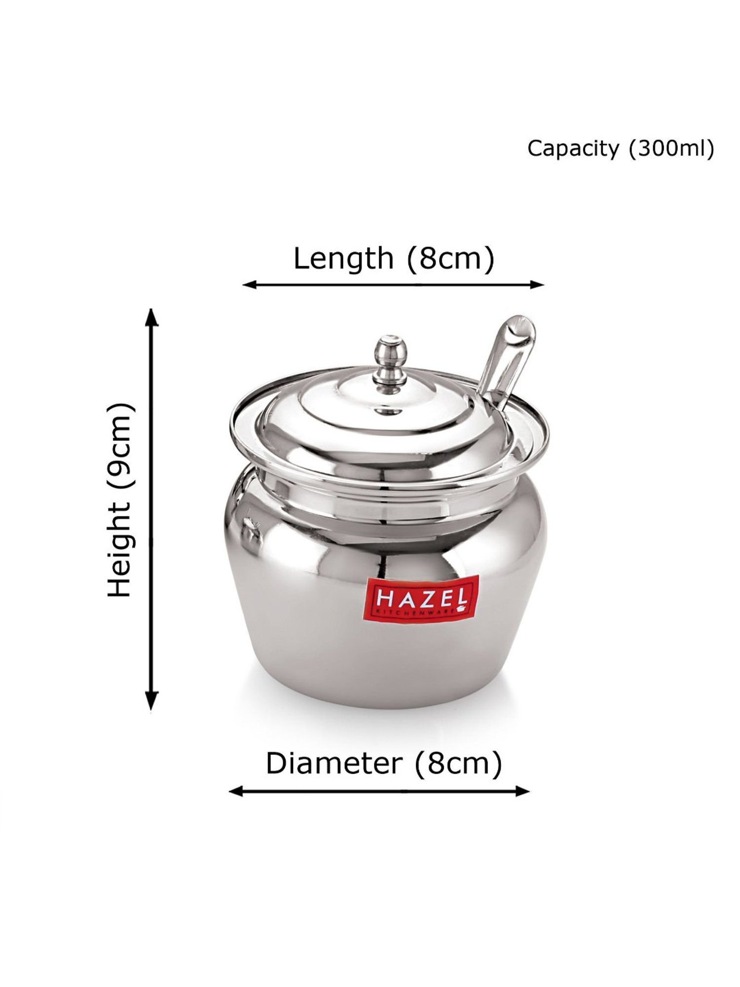 HAZEL Lotus Shaped Stainless Steel Ghee Pot (300 ml) - Set of 1