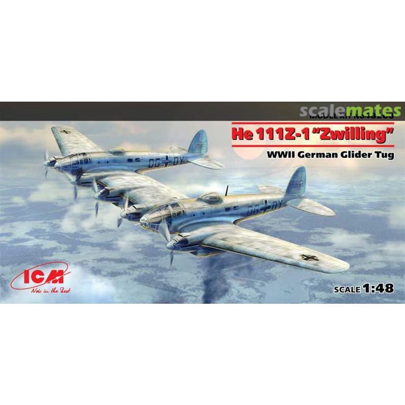 ICM 48260 He 111Z-1 "Zwilling" WWII German Glider Tug 1/48 Scale Model Kit