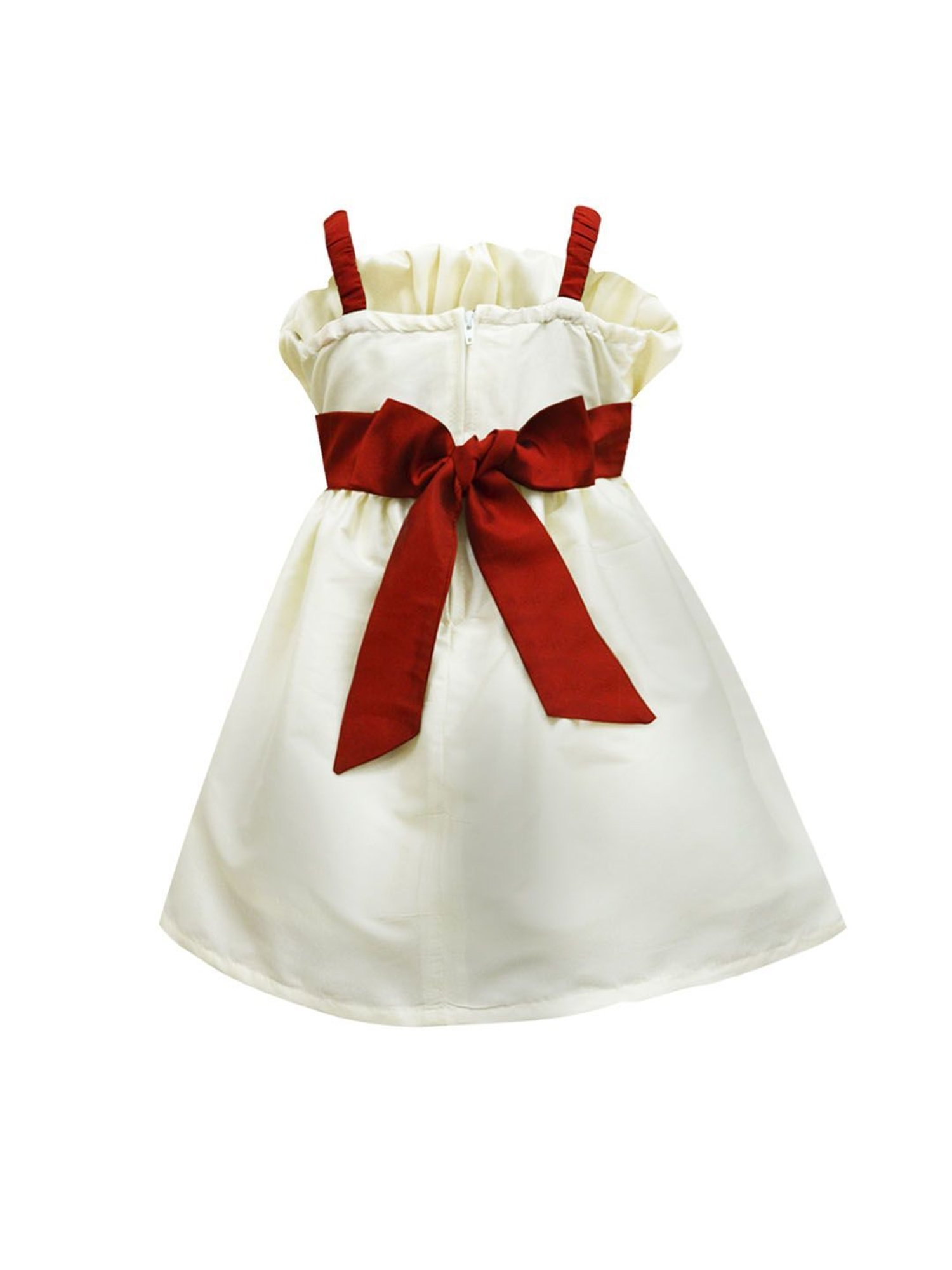 A.T.U.N. Girls Ivory & Maroon Regular Dress