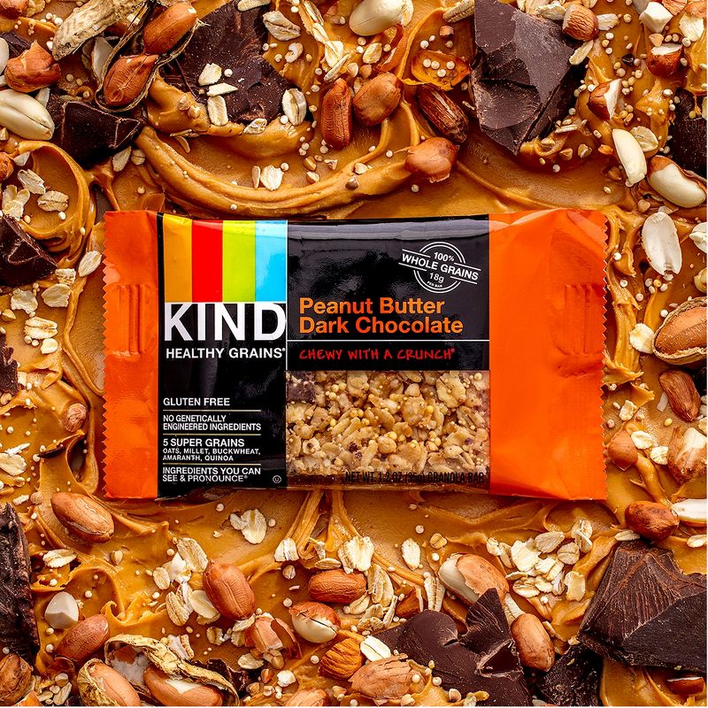 KIND Healthy Grains Peanut Butter Dark Chocolate Chunk, Gluten Free Granola Bars - 5ct