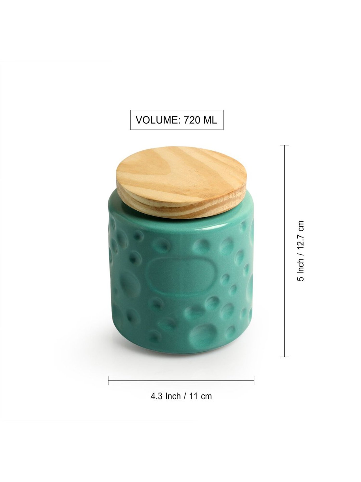 ExclusiveLane Vibrant Green Ceramic Jars & Containers - Set of 2, 720 ML