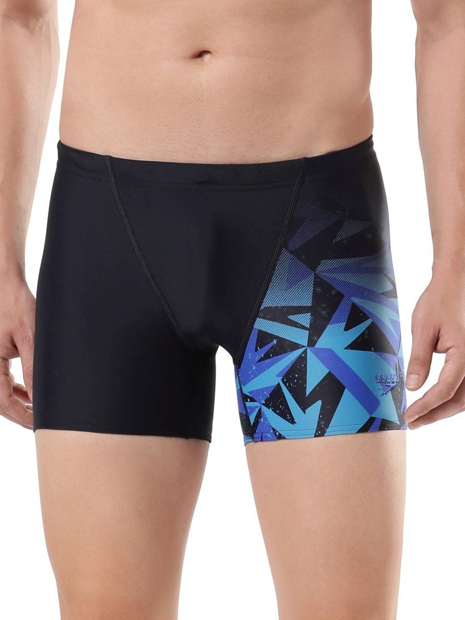Speedo Shine Blue Regular Fit Printed Swim Shorts