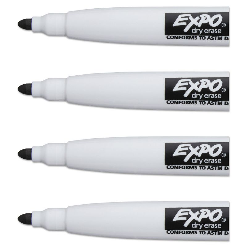 EXPO Magnetic Dry Erase Marker Fine Tip Black 4/Pack 1944745
