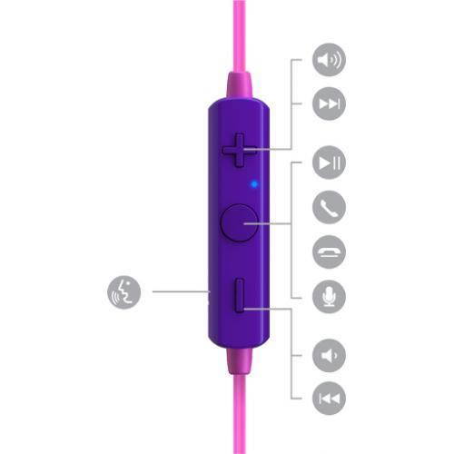 tcl socl100bt wireless in-ear earbuds bluetooth headphones with quick charge and built-in mic - sunrise purple