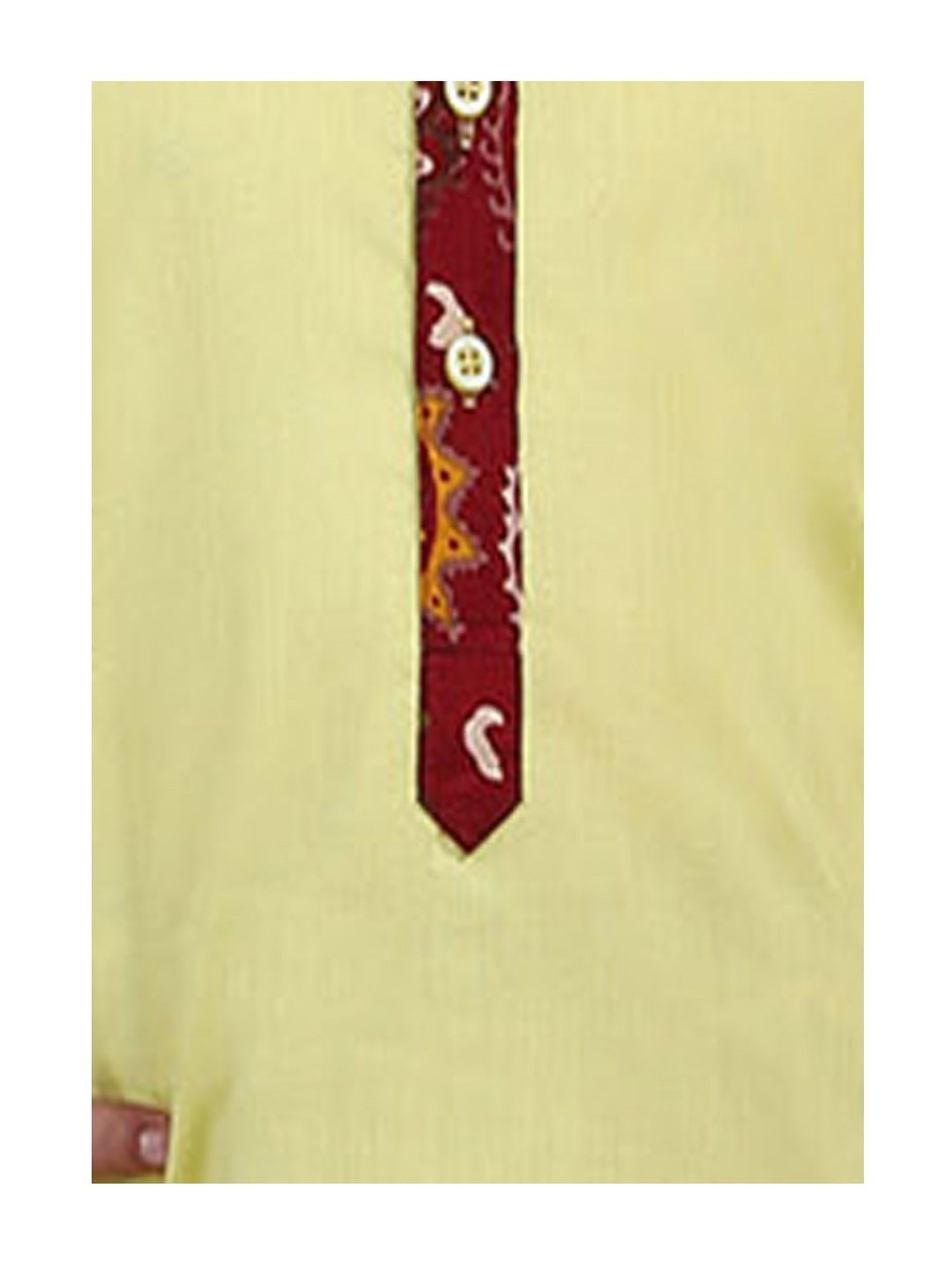 BownBee Kids Yellow & Red Solid  Kurta with Dhoti