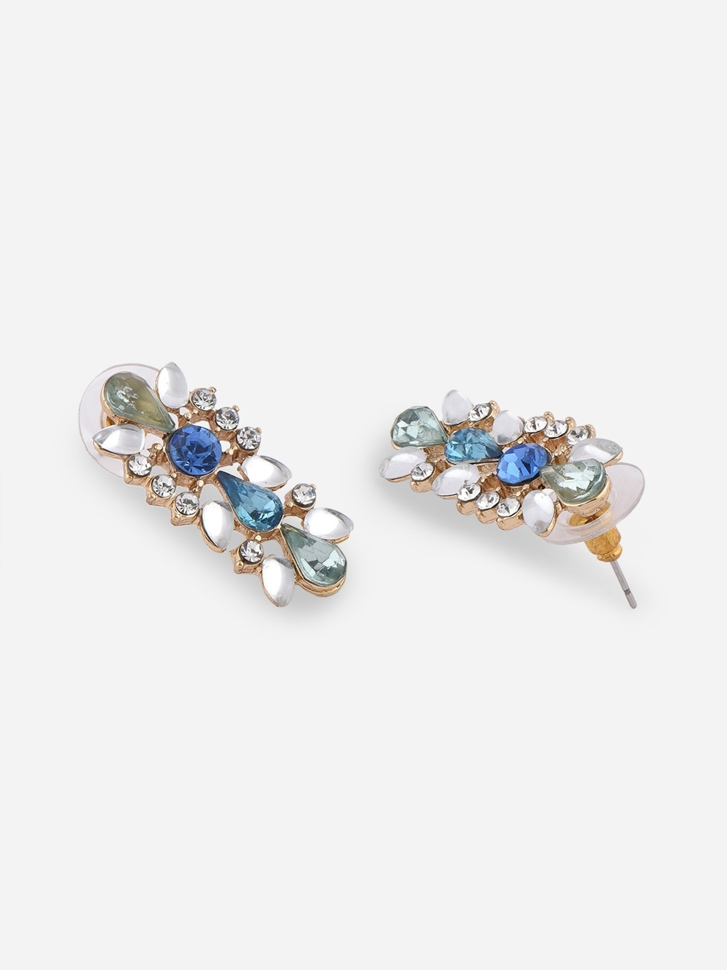 ToniQ Lavish Fusion Look Alloy Blue Drop Earrings for Women