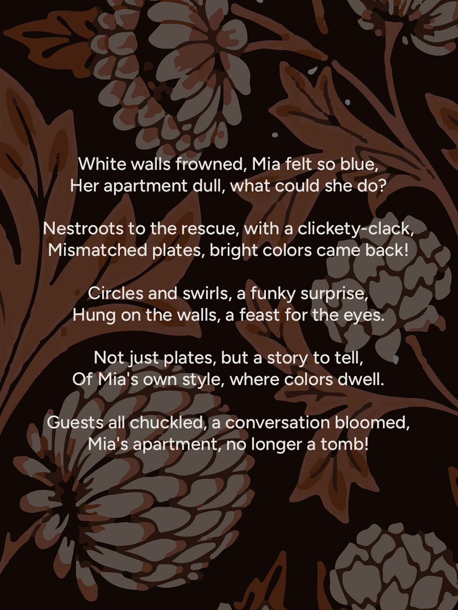 Nestroots Contemporary Print Multicolor Porcelain Wall Plate