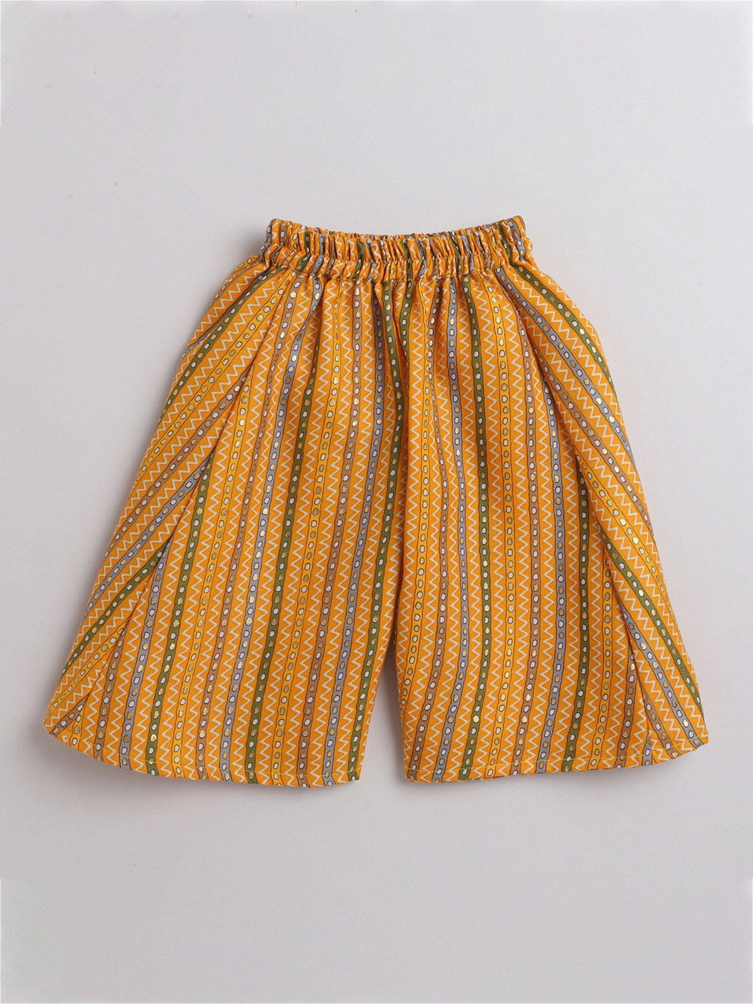 Many Frocks Kids White & Yellow Floral Print Top with Plazzos