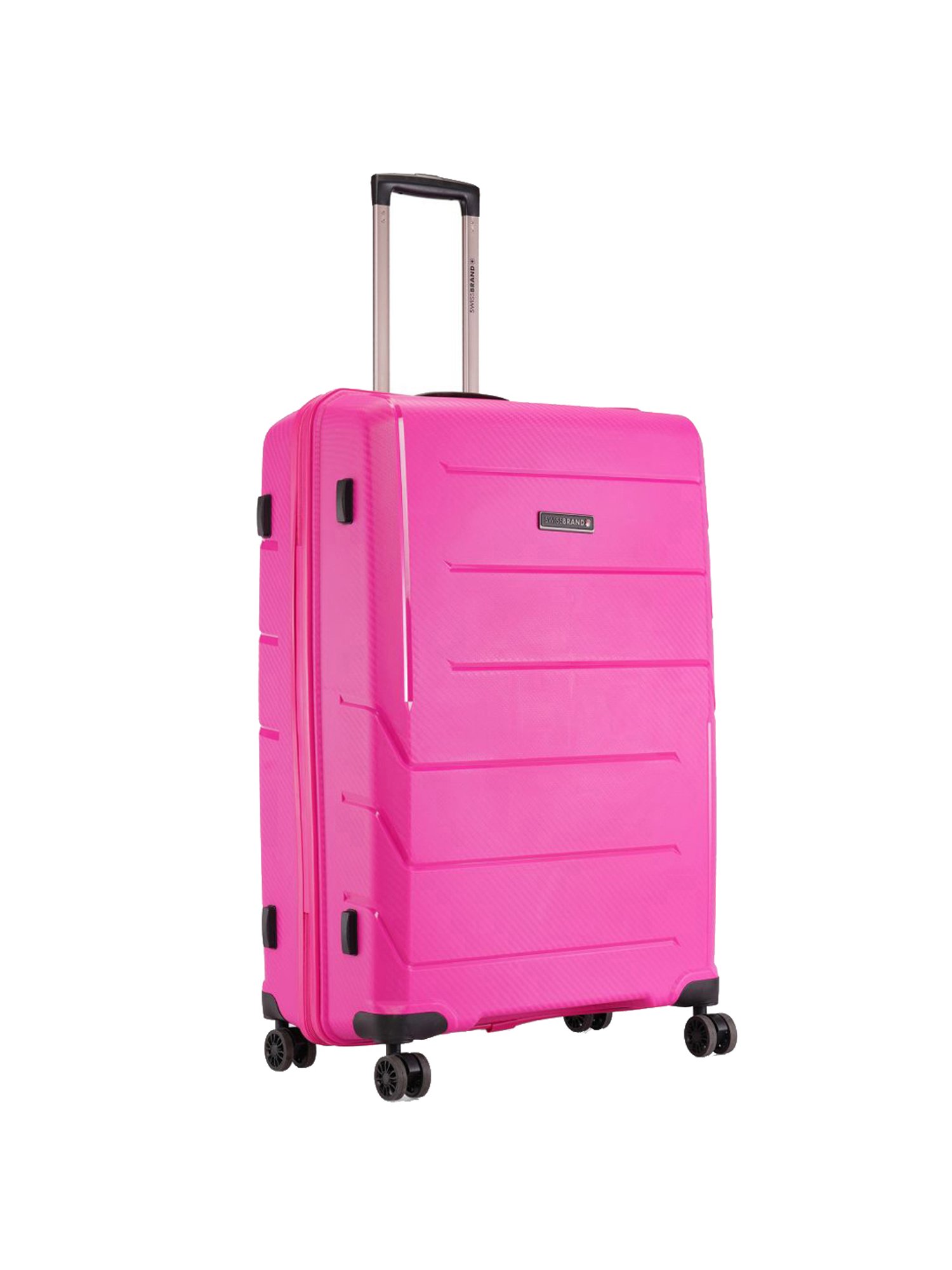 Swiss Brand Matterhorn Pink Textured Hard Large Trolley Bag - 29 cm