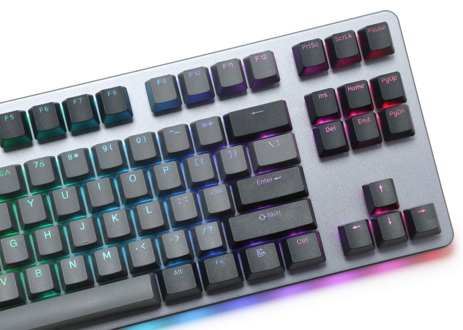 Drop CTRL Mechanical Keyboard &mdash; Tenkeyless TKL (87 Key) Gaming Keyboard, Hot-Swap Switches, Programmable Macros, RGB LED Backlighting, USB-C, Doubleshot PBT, Aluminum Frame (Halo Clear, Gray)