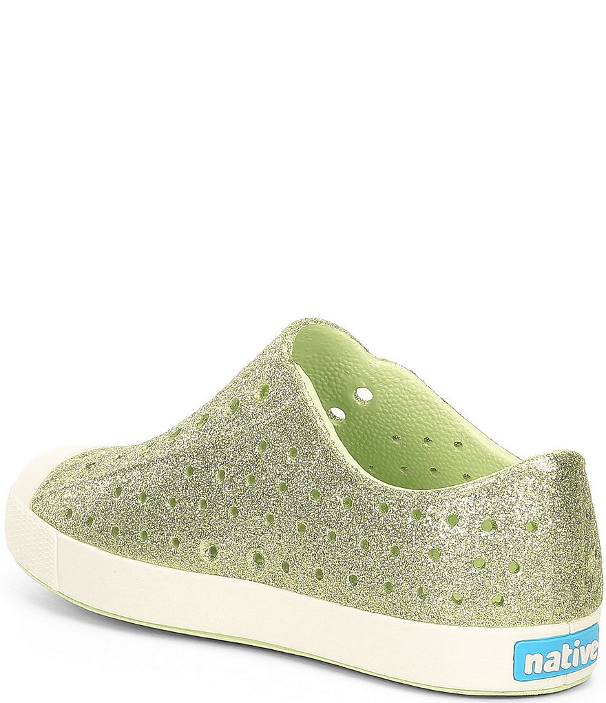 Native Girls' Jefferson Bling Glitter Perforated Slip-On Sneakers (Toddler)