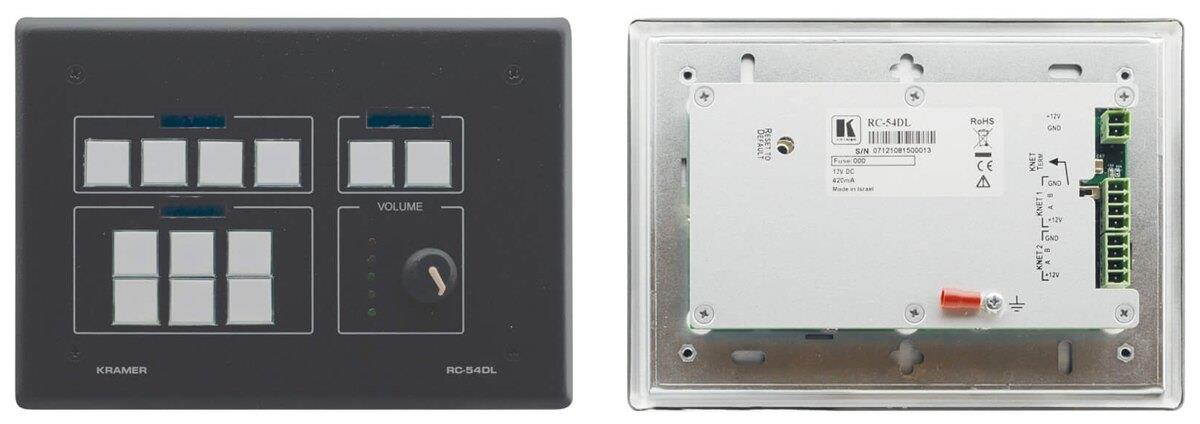 Kramer RC-54DL-G 12-button KNET Auxiliary Keypad-Knob & Displays w/7-Yr Warranty