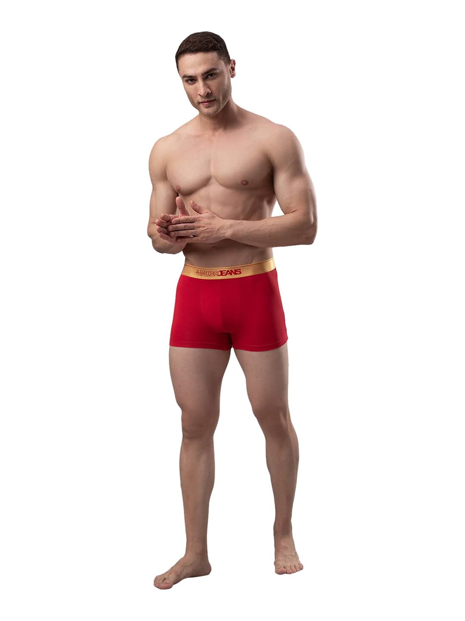 UnderJeans by Spykar Red Trunks - Pack of 2