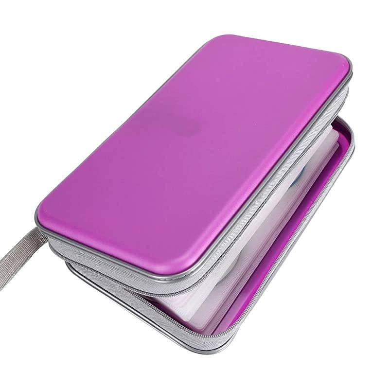 80 Capacity Heavy Duty CDDVD Wallet Binder Storage Case Bag Holder Booklet Purple
