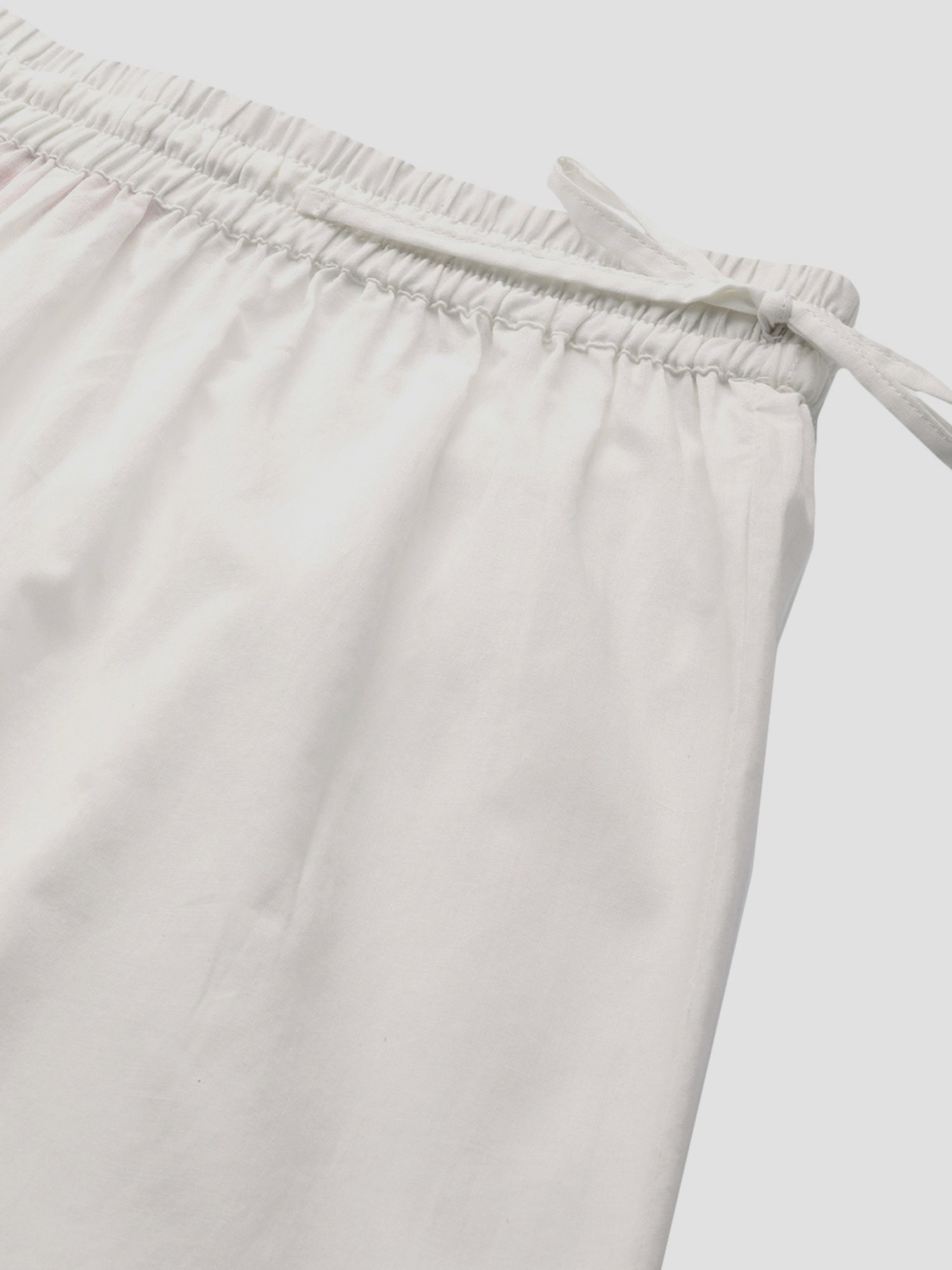 KSUT White Cotton Regular Fit Palazzos