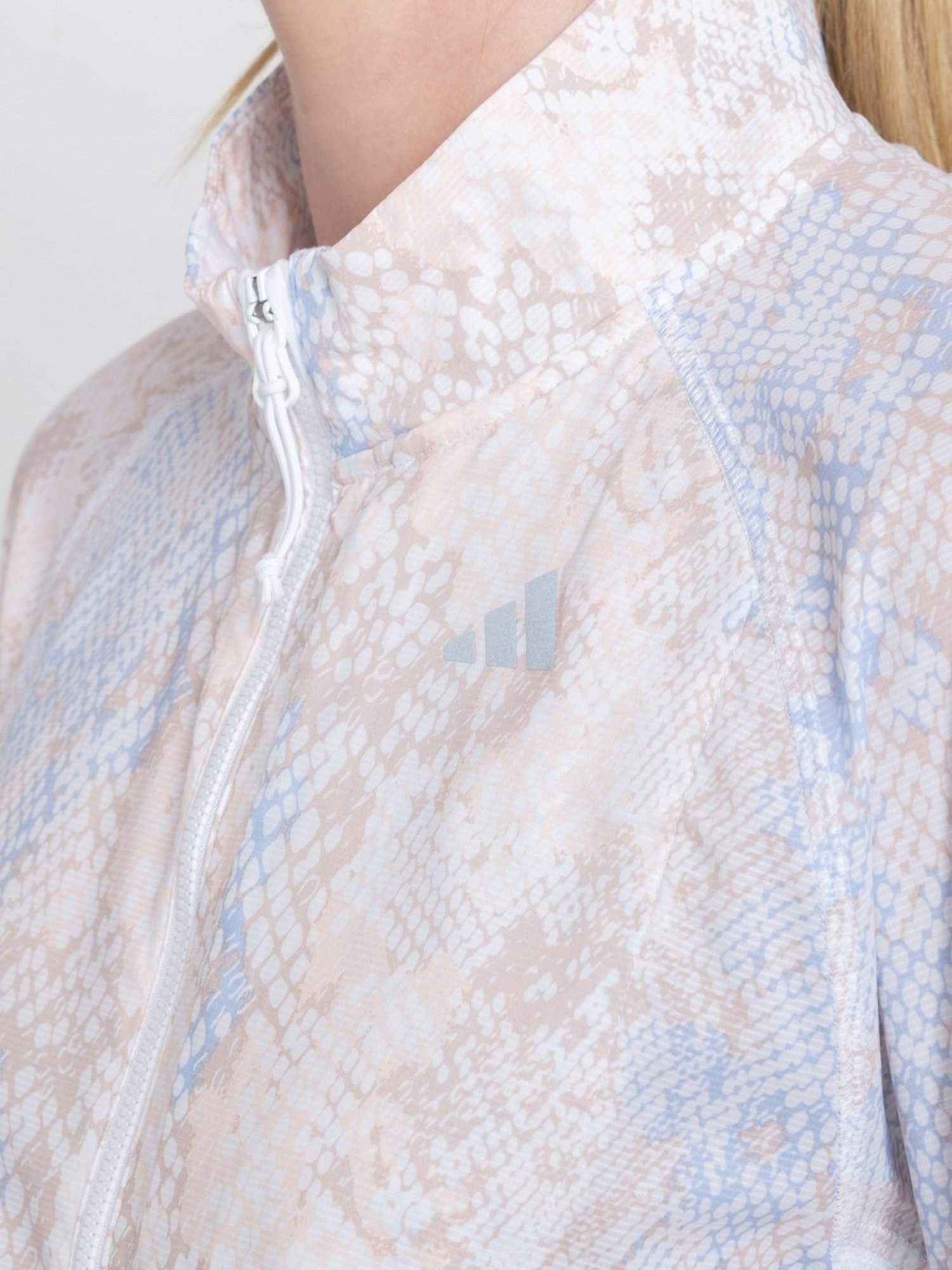 adidas White Print Running Jacket