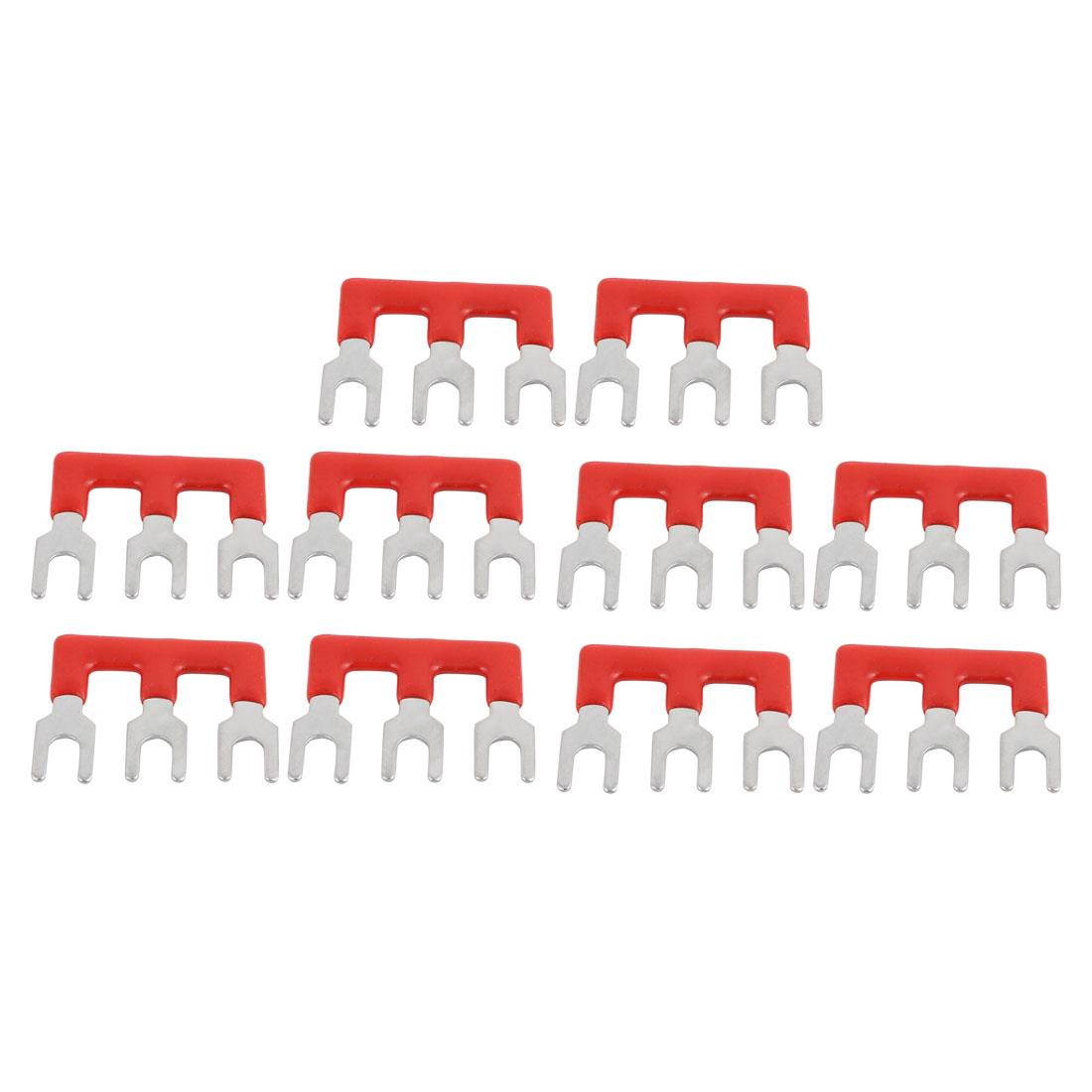 Global Bargains 10PCS 600V 25A 6mm Pitch 3 Position PCB Terminal Block Strip Barrier Red