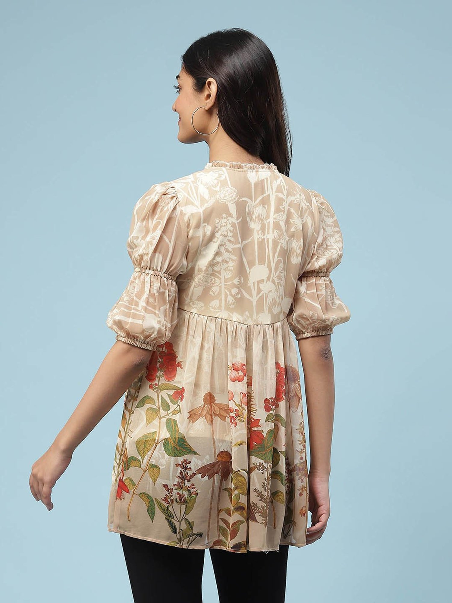 aarke Ritu Kumar Beige Floral Top