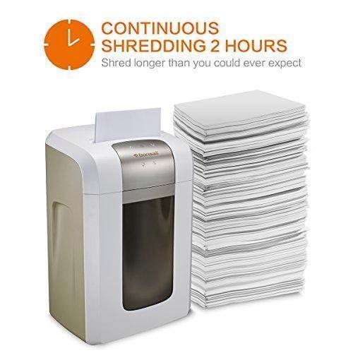 Bonsaii 4S23 8-Sheet Micro-Cut Shredder P-5 Security, Thermal Protection 6 Gallons Wastebasket, 4 Casters with 120 Minutes Running Time