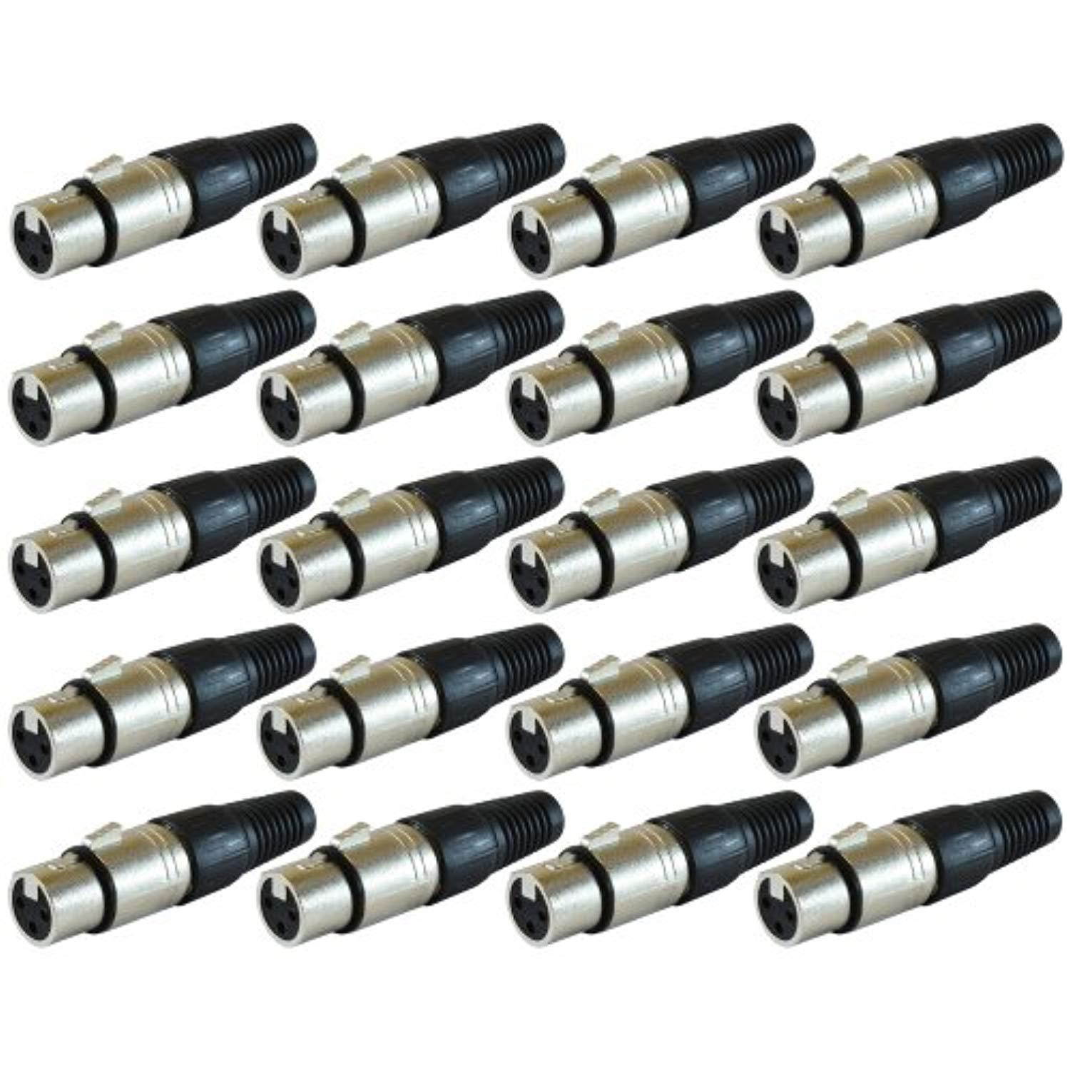 gls audio xlr female plugs connectors xlrf plug  20 pack