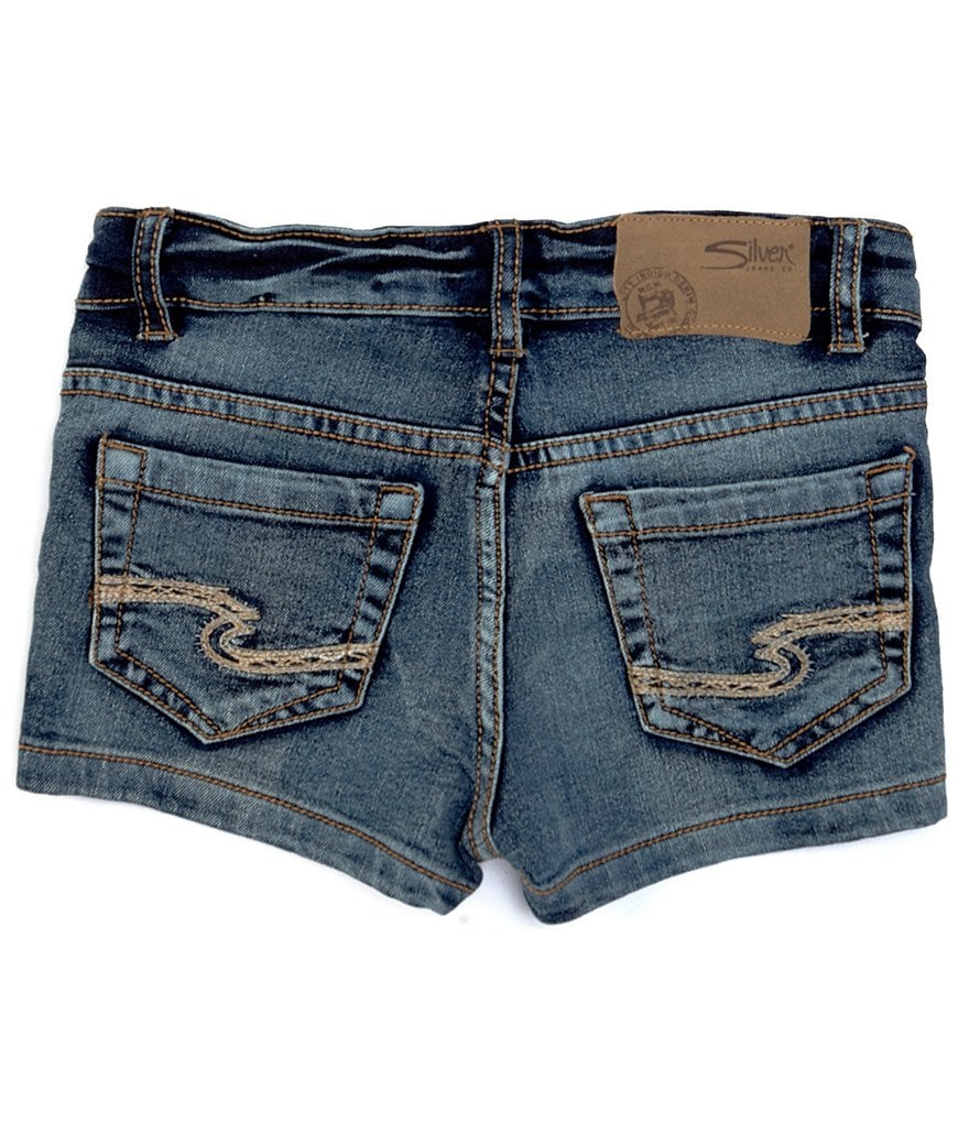 Silver Jeans Co. Little Girls 4-6X Lacy Washed-Denim Shorts