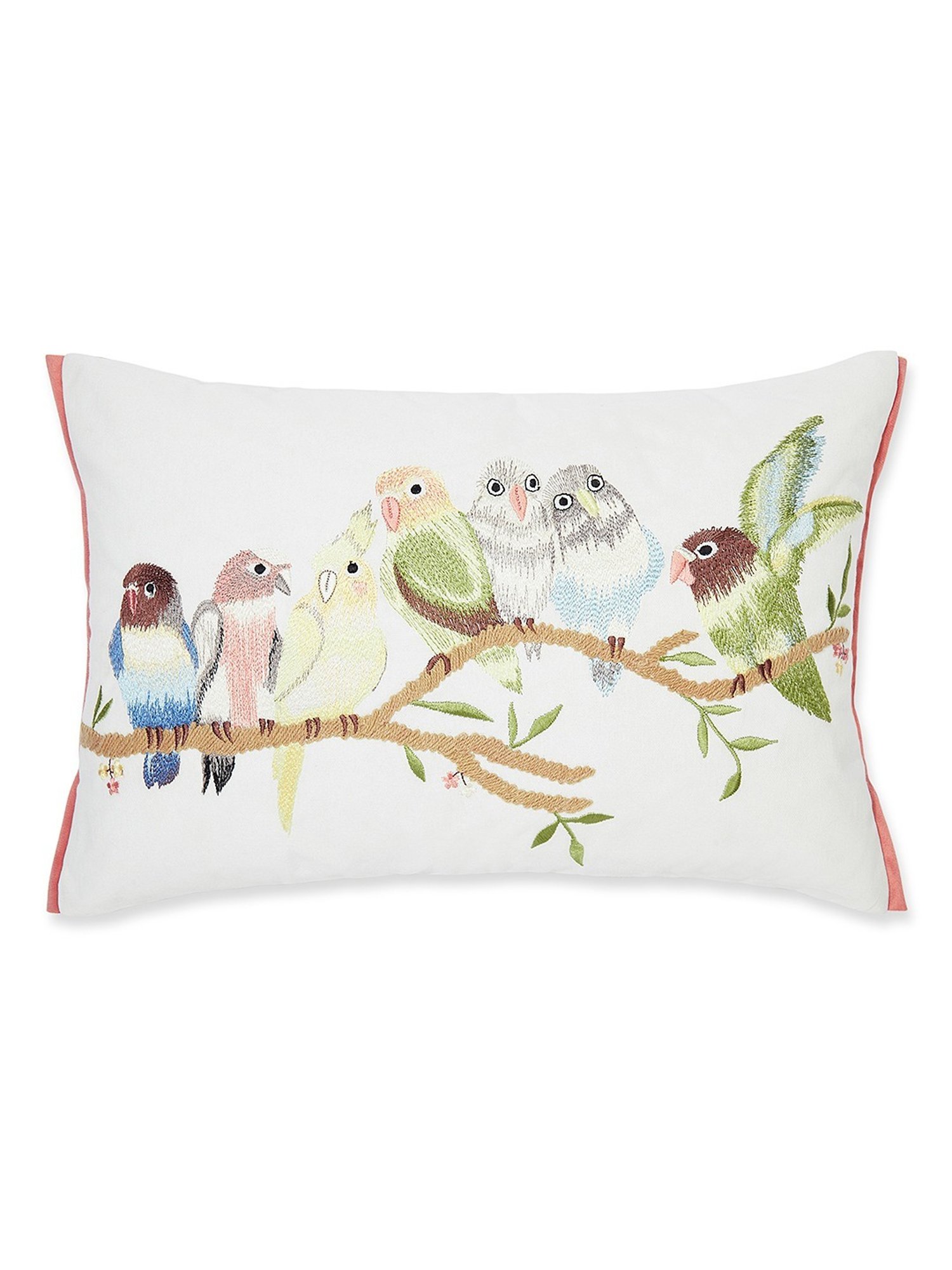 Haus & Kinder Birds on Branch Embroidery Multicolor Cotton Decorative Cushion Cover