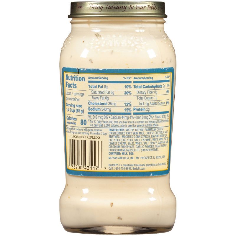 Bertolli Tuscan Herb Alfredo with Chardonnay Pasta Sauce - 15oz
