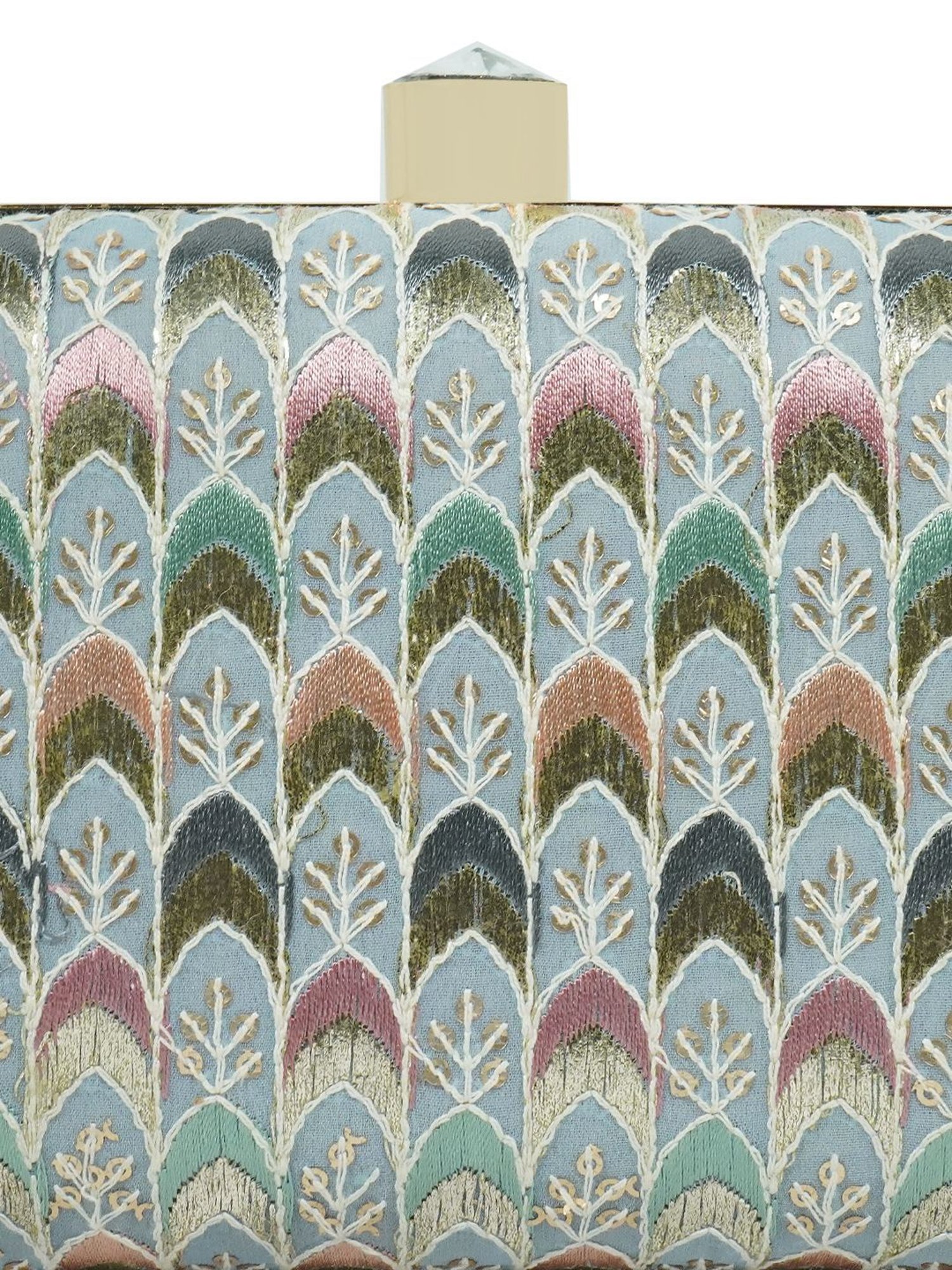 Horra Sky Blue Embellished Clutch