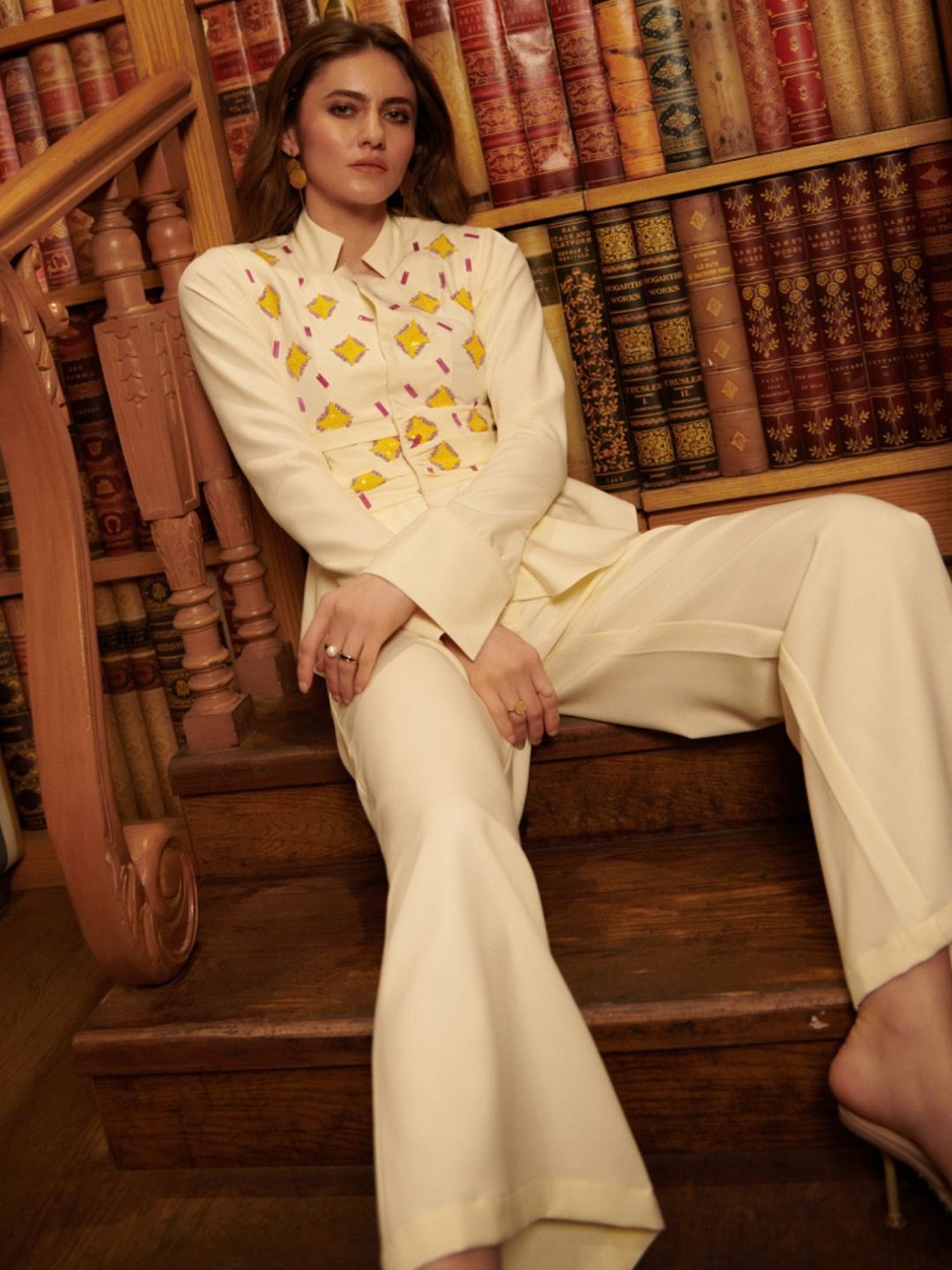 Cin Cin White Audace Party Edit Agnise Jacket With Pant