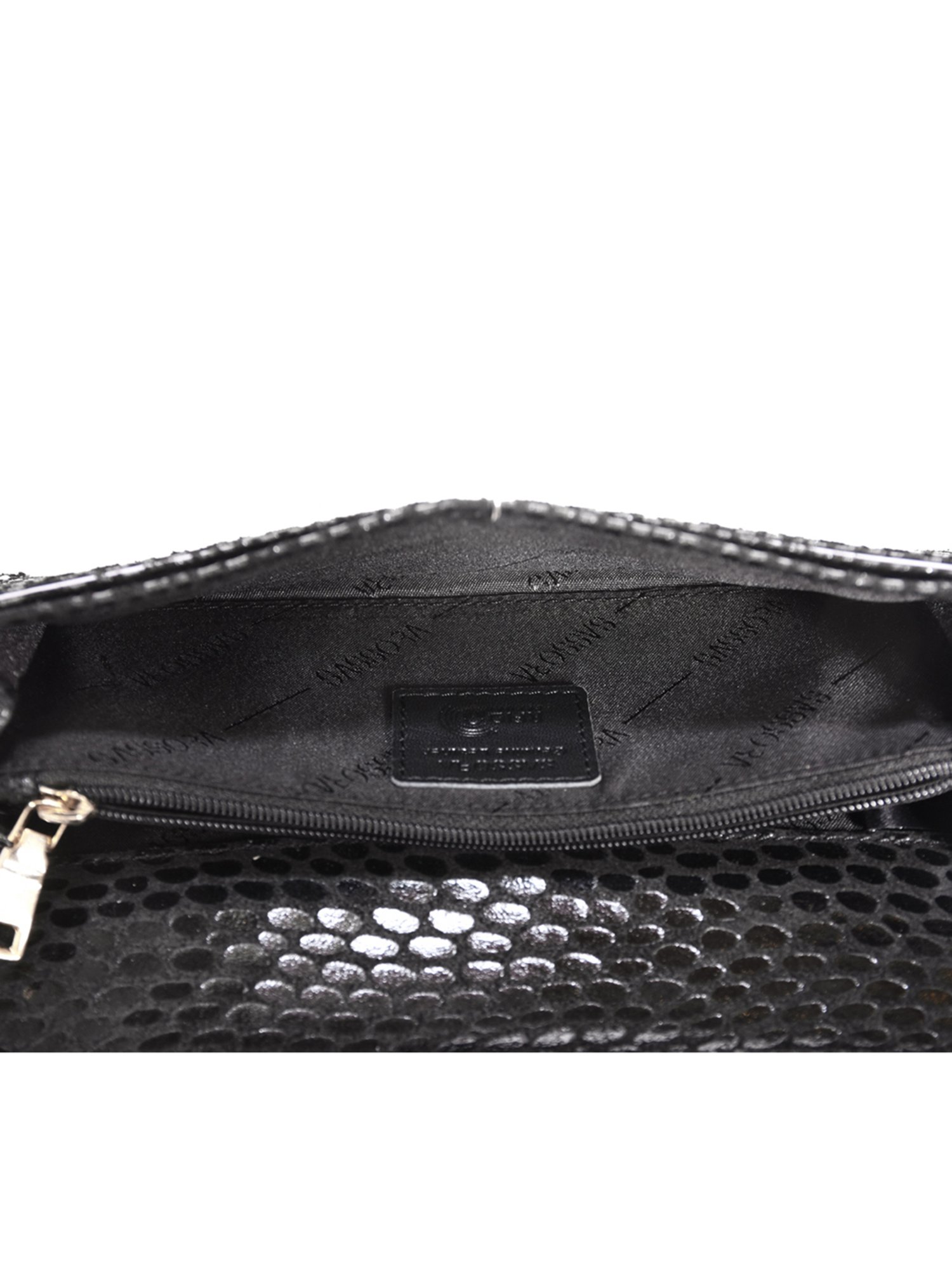 SASSORA Black Textured Rfid Wallet for Women