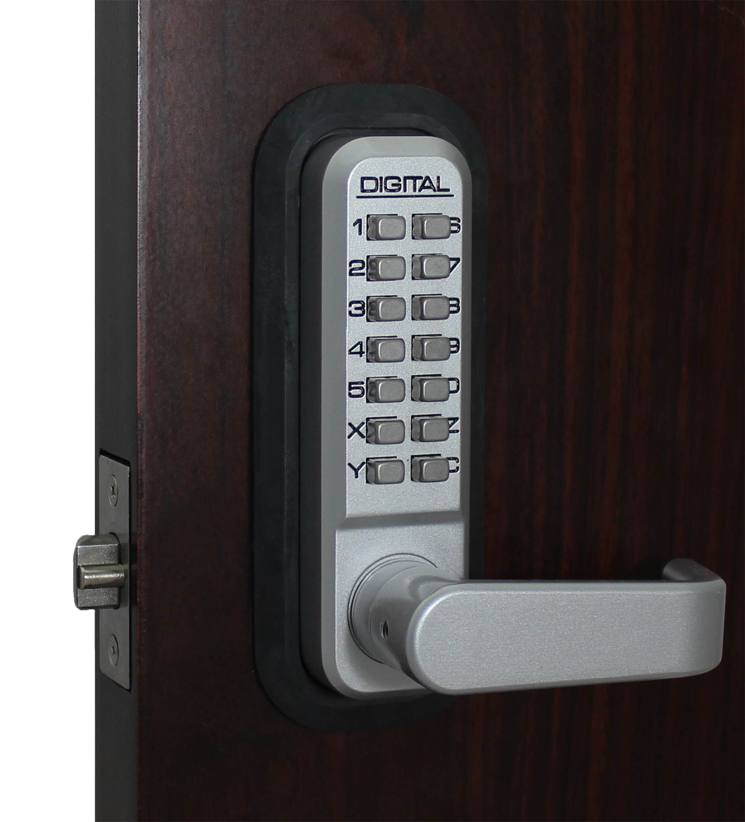 LockeyUSA Digital Door Lock 2835 Lever Handle with Double Combination, Satin Chrome