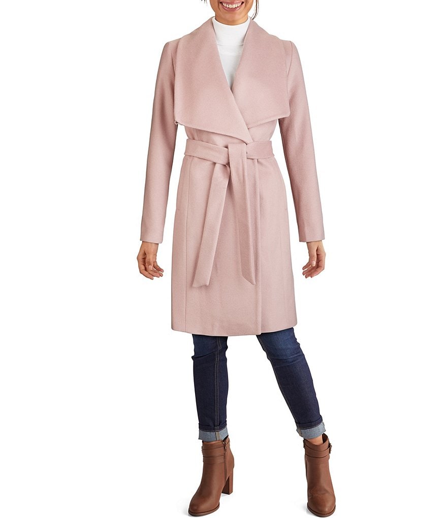 Kenneth Cole New York Short Water-Resistant Stand Collar Hooded Long Sleeve Chevron Puffer Jacket