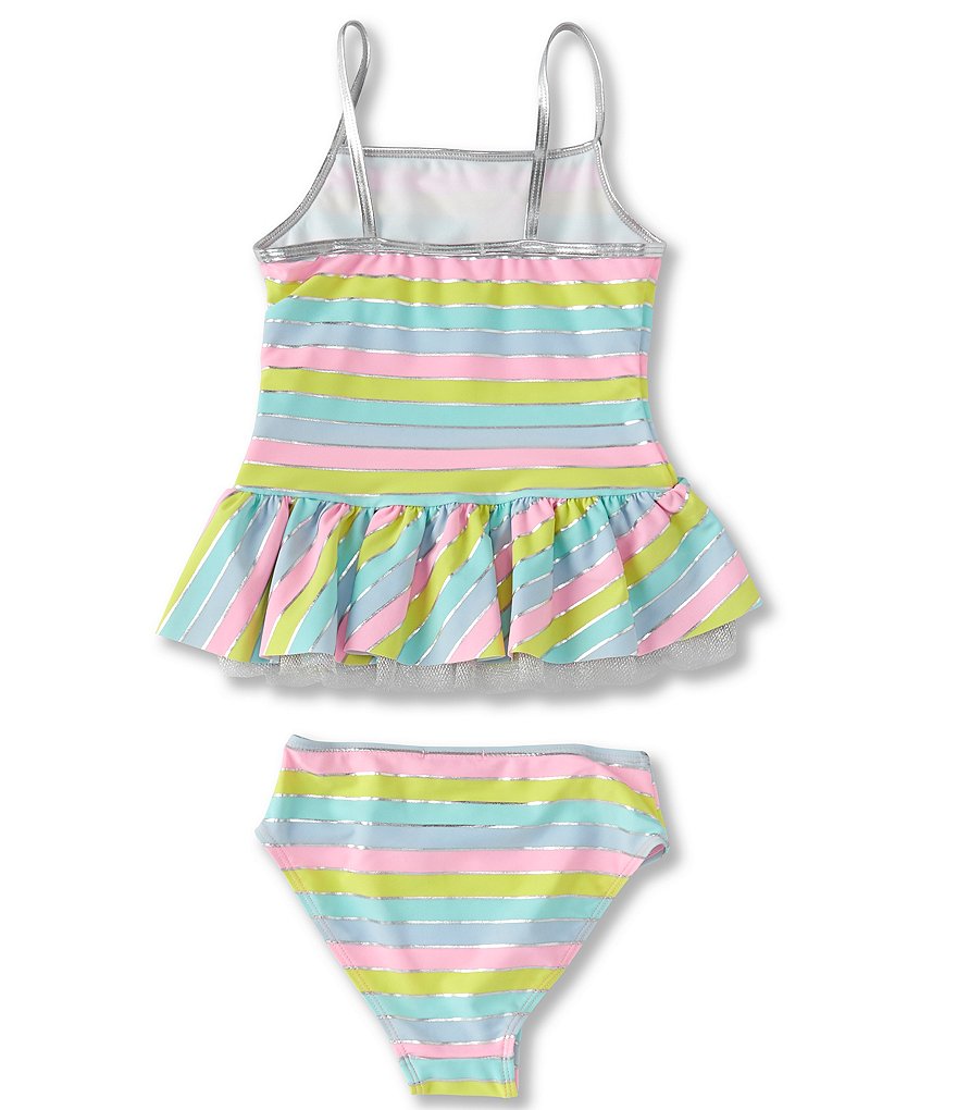 Flapdoodles Big Girls 7-10 Unicorn Tankini Top & Hipster Bottom Two-Piece Swimsuit