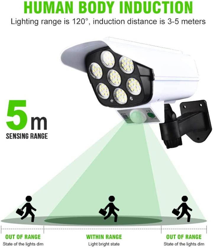 4PACK Solar Lights Outdoor Motion Sensor, 2000Lumens 77LED-3 Modes Spotlight