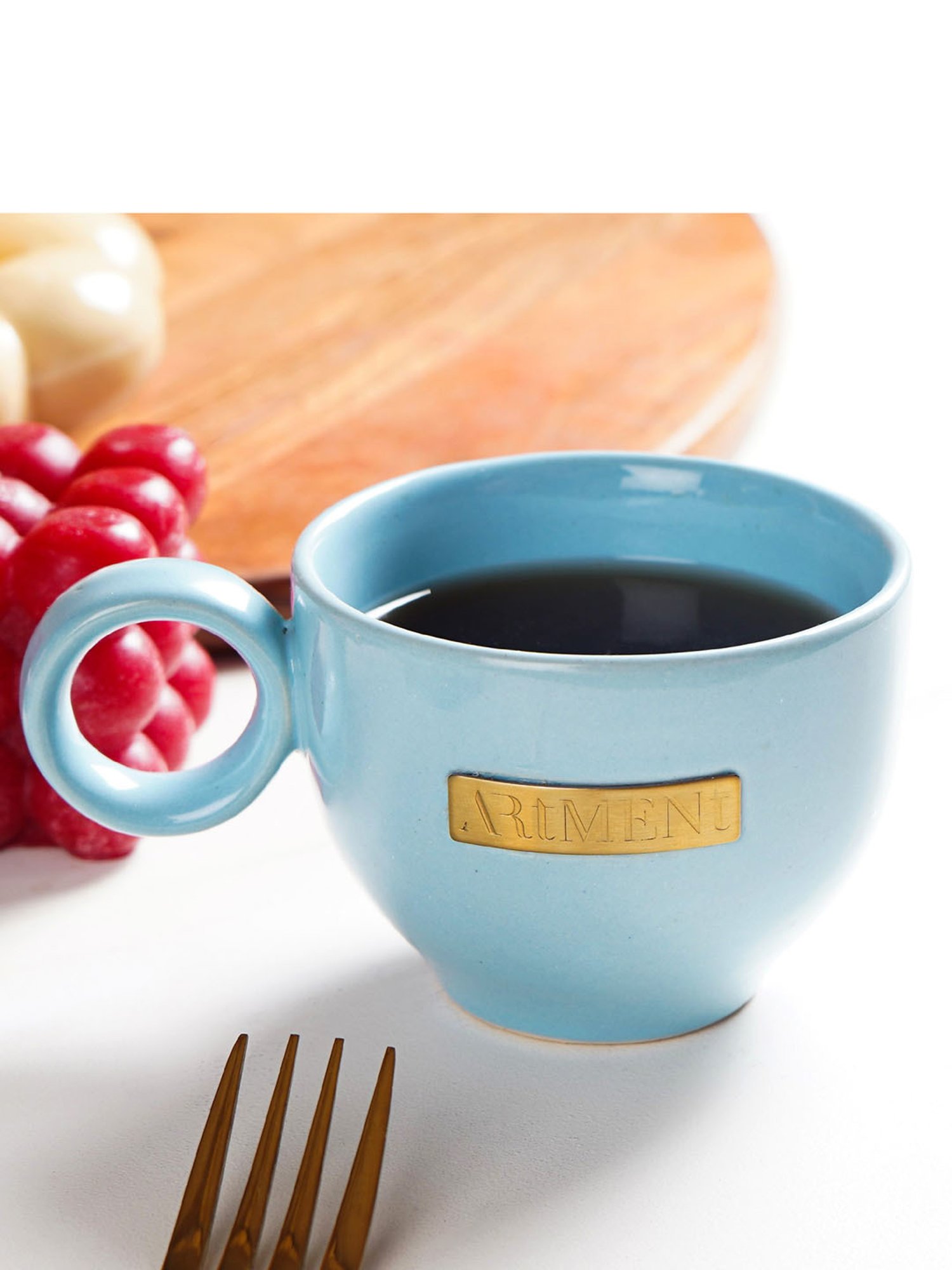 The Artment Sunflower Berry Blue Bloom Cup and Saucer Set