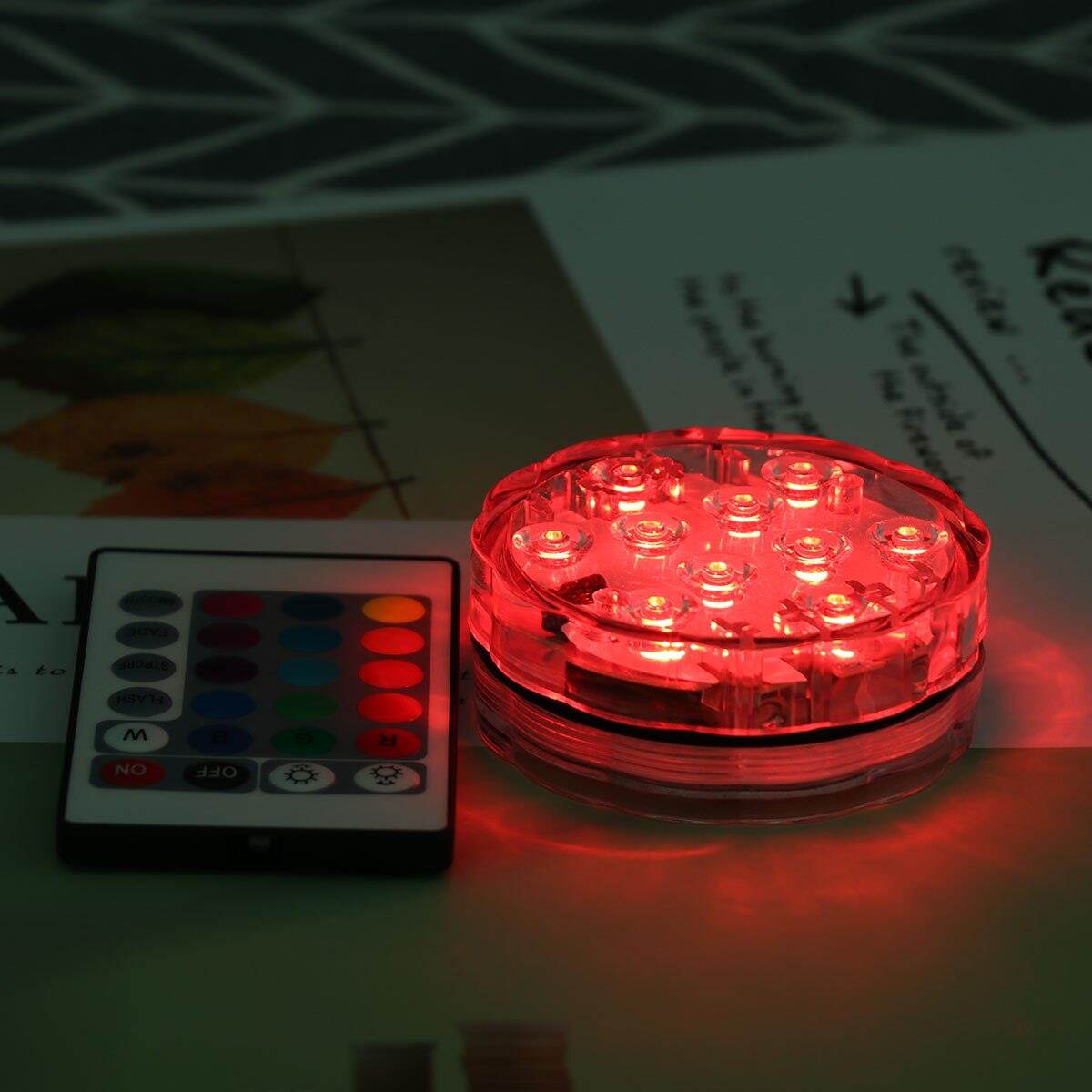 2Pcs LED Remote Control Diving Light Candle Light Decoration Use Swimming Pool Underwater Light with 2PCS 21 Keys Remote Control